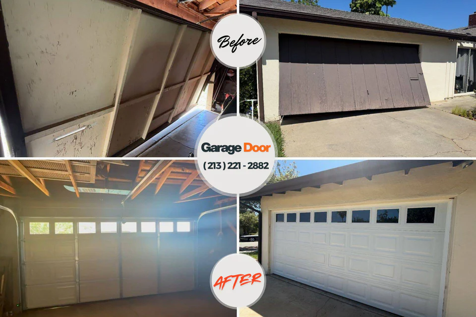 Before and after: garage door repair Lake Carmel, NY